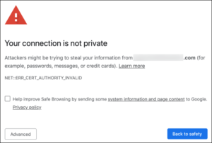 Chrome trust warning