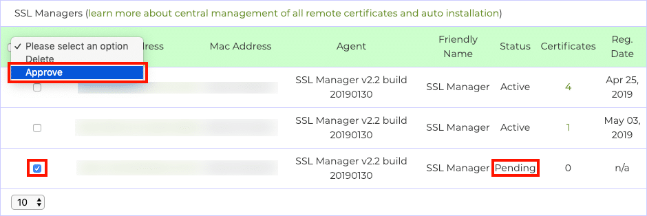 Approve SSL Manager