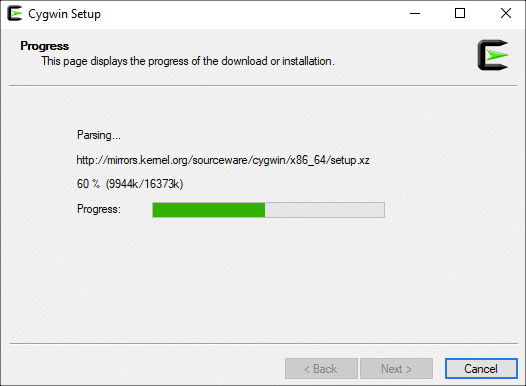 Downloading Cygwin Setup