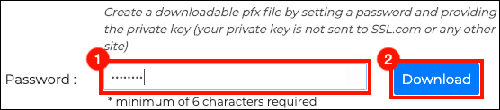 Create password for PFX