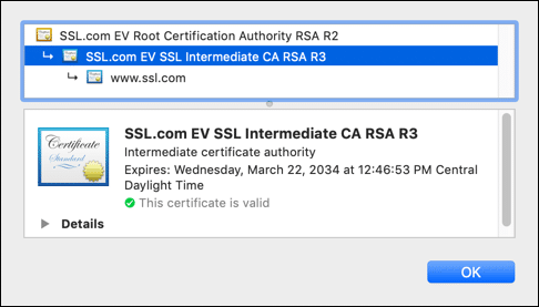 intermediate certificate