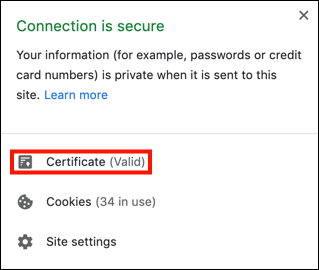 Connection is secure