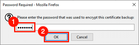 Enter password for PFX file