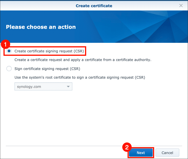 Create certificate signing request
