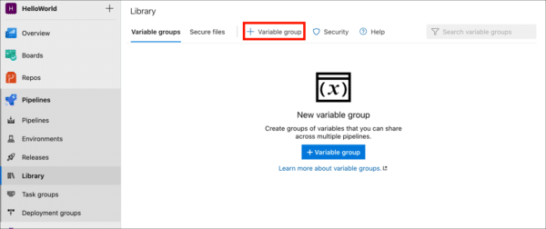 Add variable group