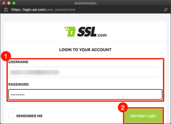 login to SSL.com